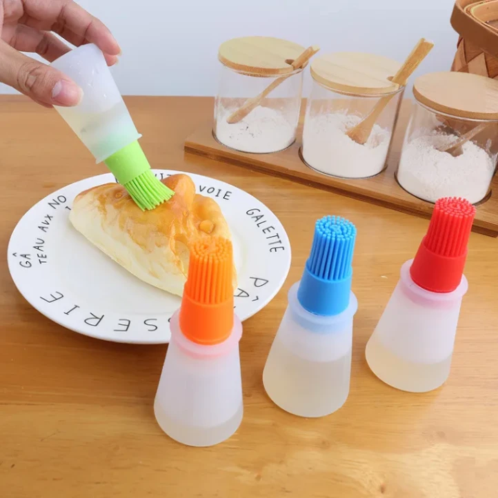 Silicone Oil Dispenser Bottle Brush Pastry Basting Brush Oil Honey Wine Sauce Grill Brush for Barbecue 4