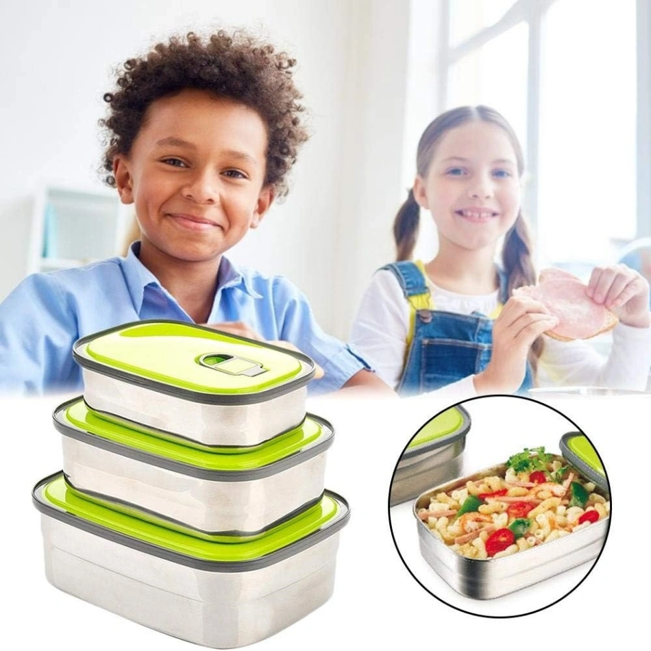 680ml Rectangle Stainless Steel Food Container/Lunch Box 1 pcs 3