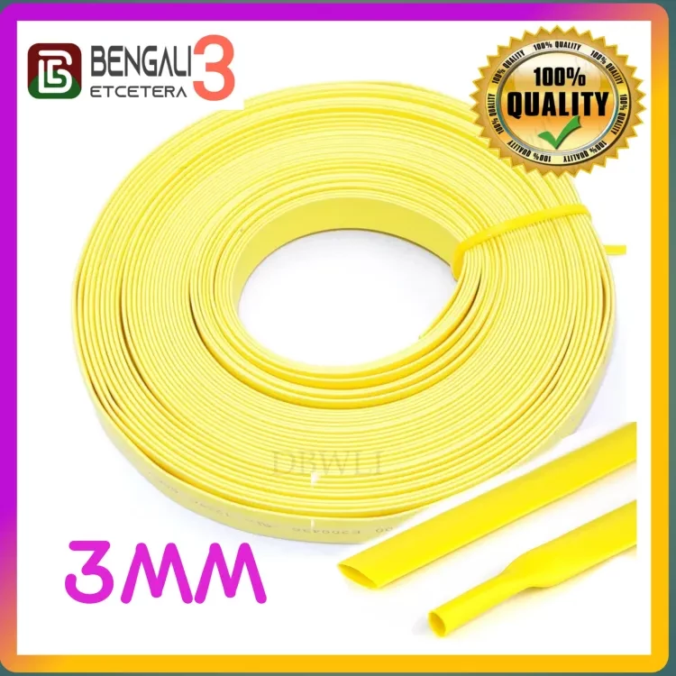 Heat Shrink Tube 3mm Yellow Heatshrink 15 Feet