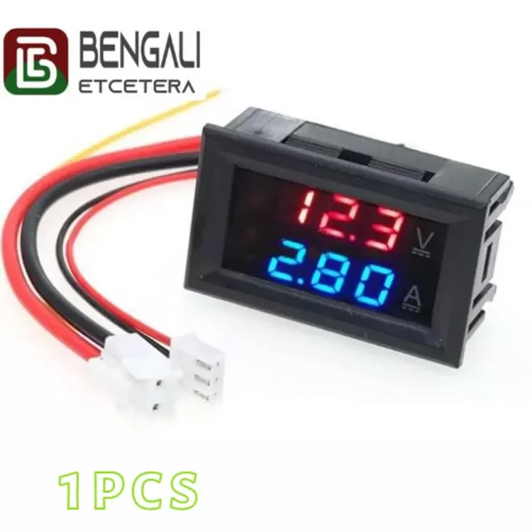 DC 0- 100V 10A Voltmeter & Ammeter Blue & Red LED Amp Dual Digital Volt Meter Voltage Current Meter Mini Digital Voltmeter Ammeter Testers 0.56