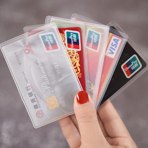 5 pcs transparent pvc card holder.