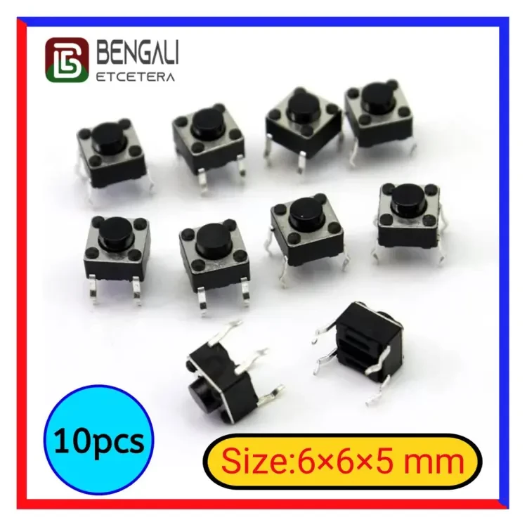 Momentary Tactile Push Button Switch- 10 Pcs