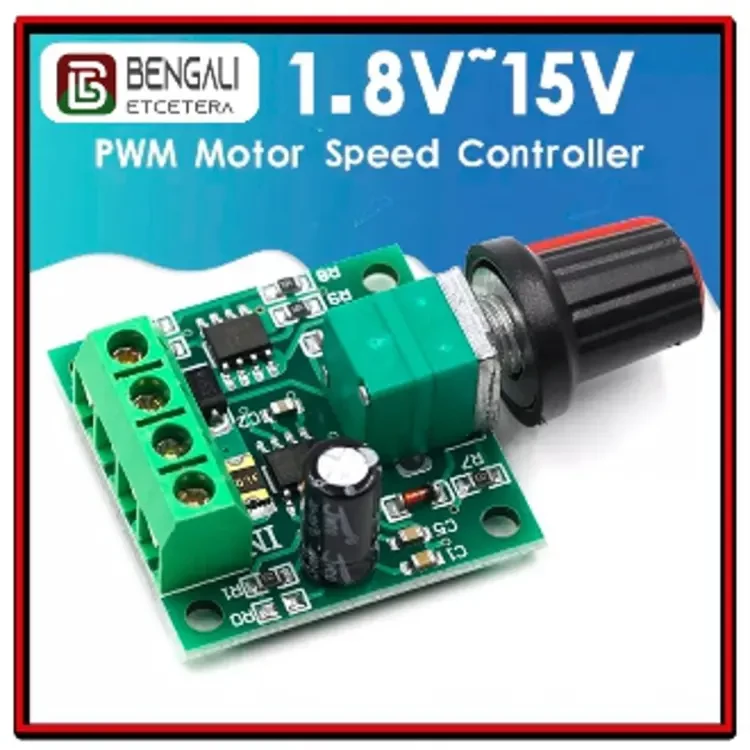 Motor Speed Controller DC 1.8V-15V 2A PWM - Voltage Regulator - Adjustable Switch - Easily Control and Optimize Motor Speed with Precision