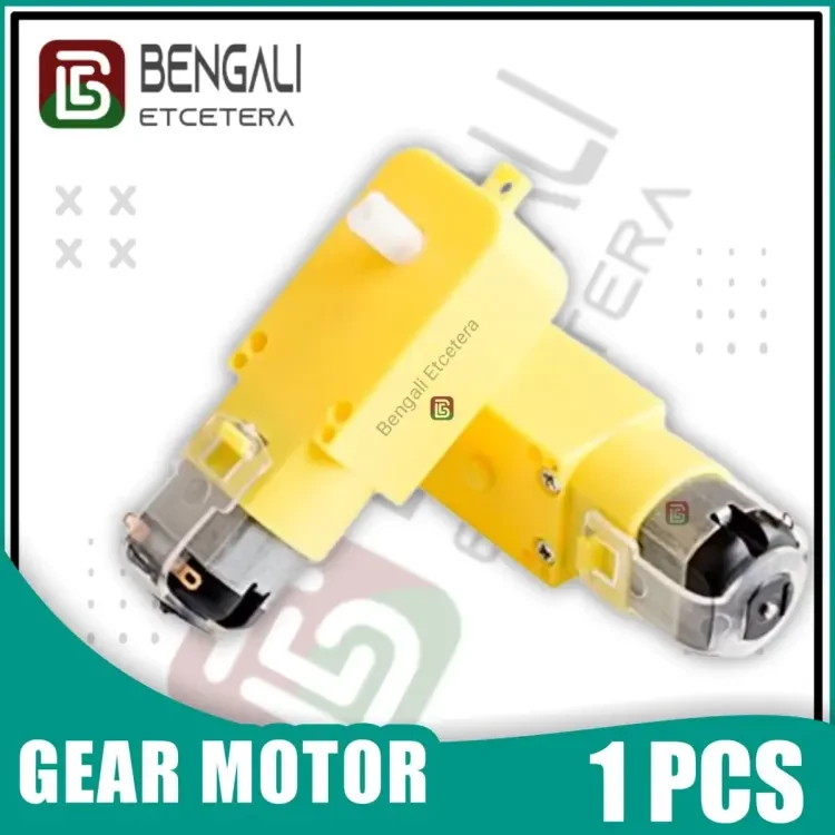 1 পিস প্লাস্টিকের হলুদ গিয়ার মোটর dc 3v-6v - dc motor