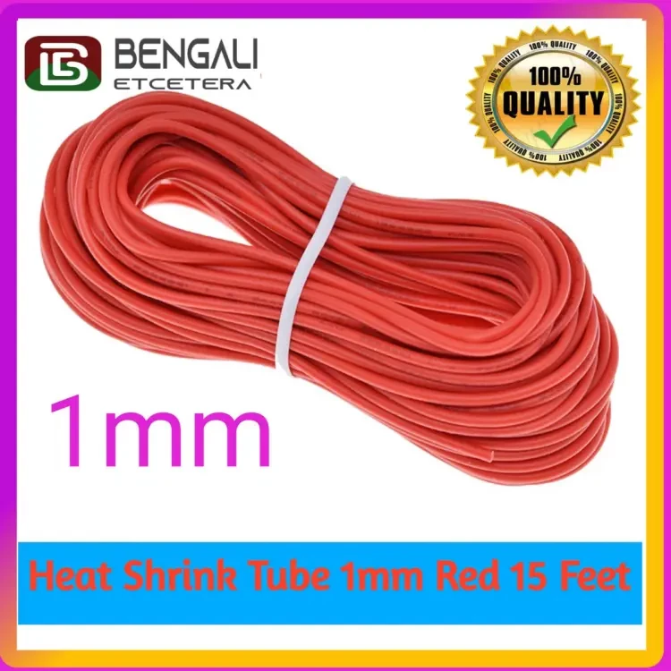 Heat Shrink Tube 1mm Red Heatshrink 15 Feet