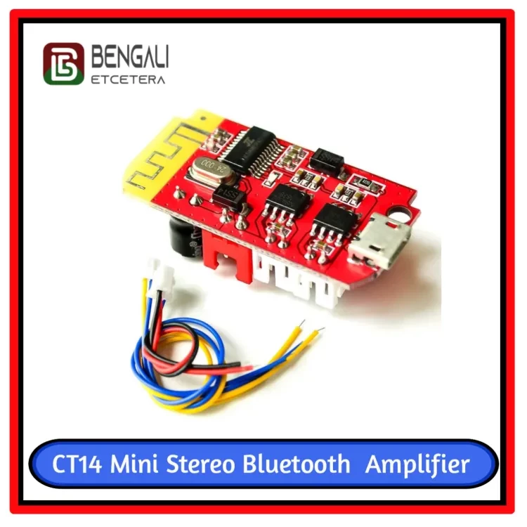 CT14 Micro 4.2 Stereo Bluetooth Power Amplifier Board Module 5VF 5W+5W Mini with Charging Port for Refitting Idle Sound Box