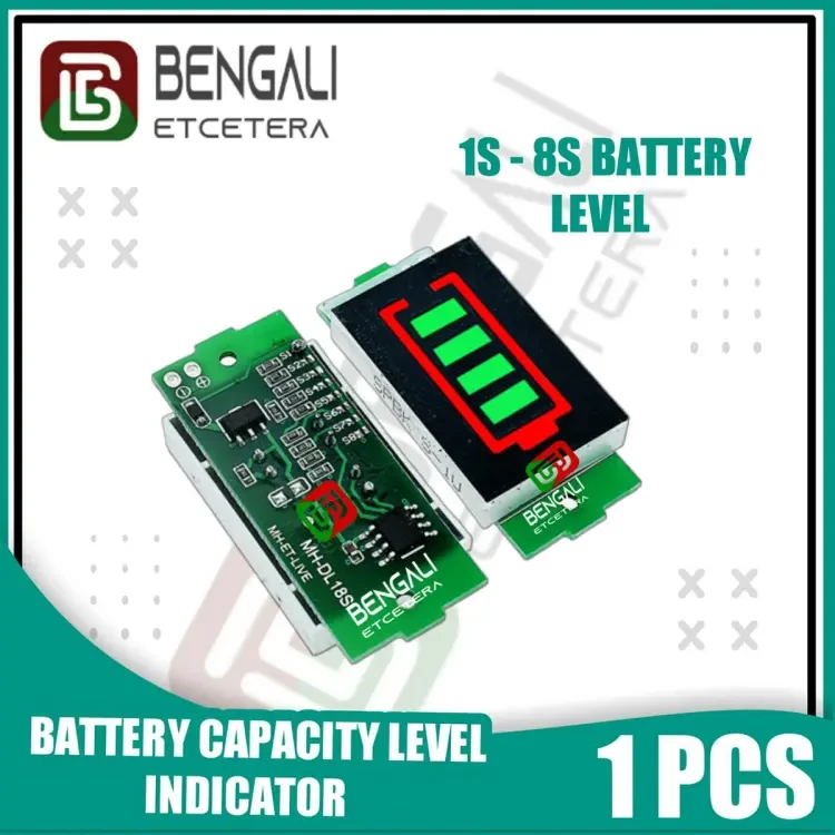 Battery Capacity 4 Digit Indicator Meter 3.7v 4.2v 1S-8s - Battery - Battery