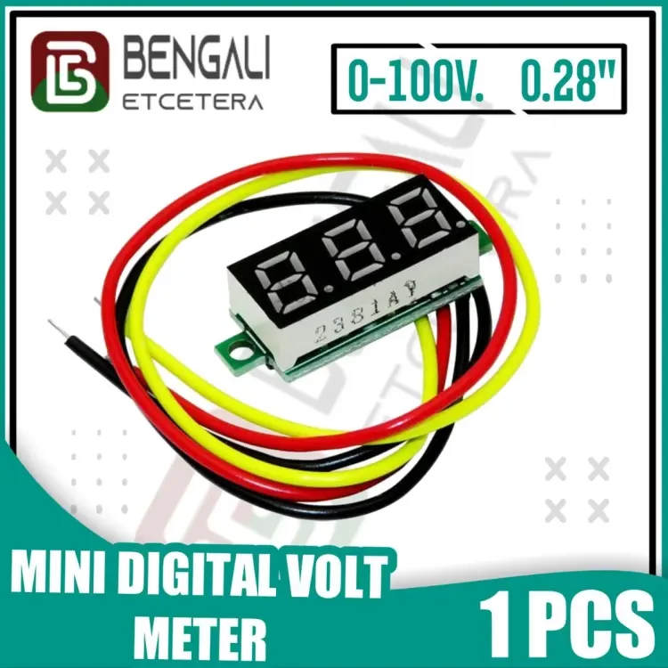 LED Display Mini 0.28 Inch DC 0-100V Digital Voltmeter - Compact Panel Indicator for Monitoring Voltage - Convenient Voltage Monitoring