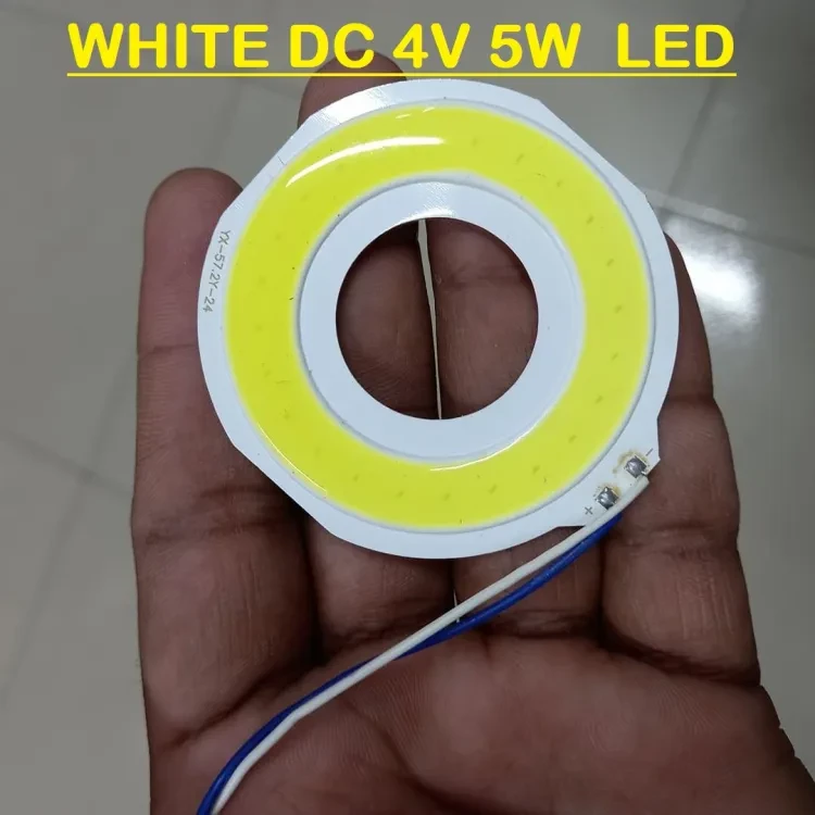 WHITE Round DC 4V 5W COB SMD LED